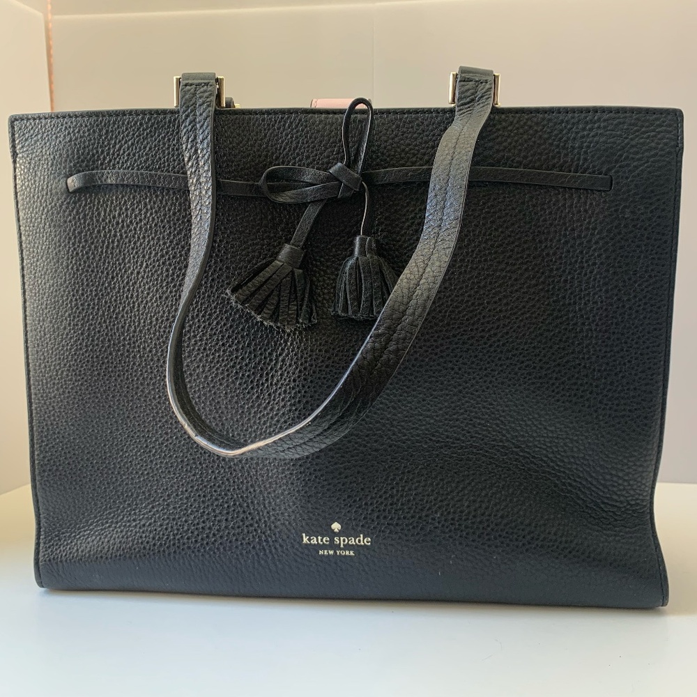 Kate Spade New York Hayes Black Leather Street Tote